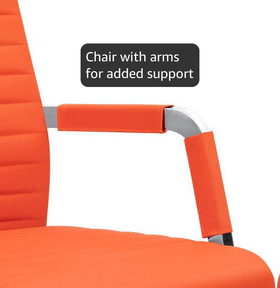 Amazon.com: Furmax Ribbed Office Desk Chair Mid-Back Leather